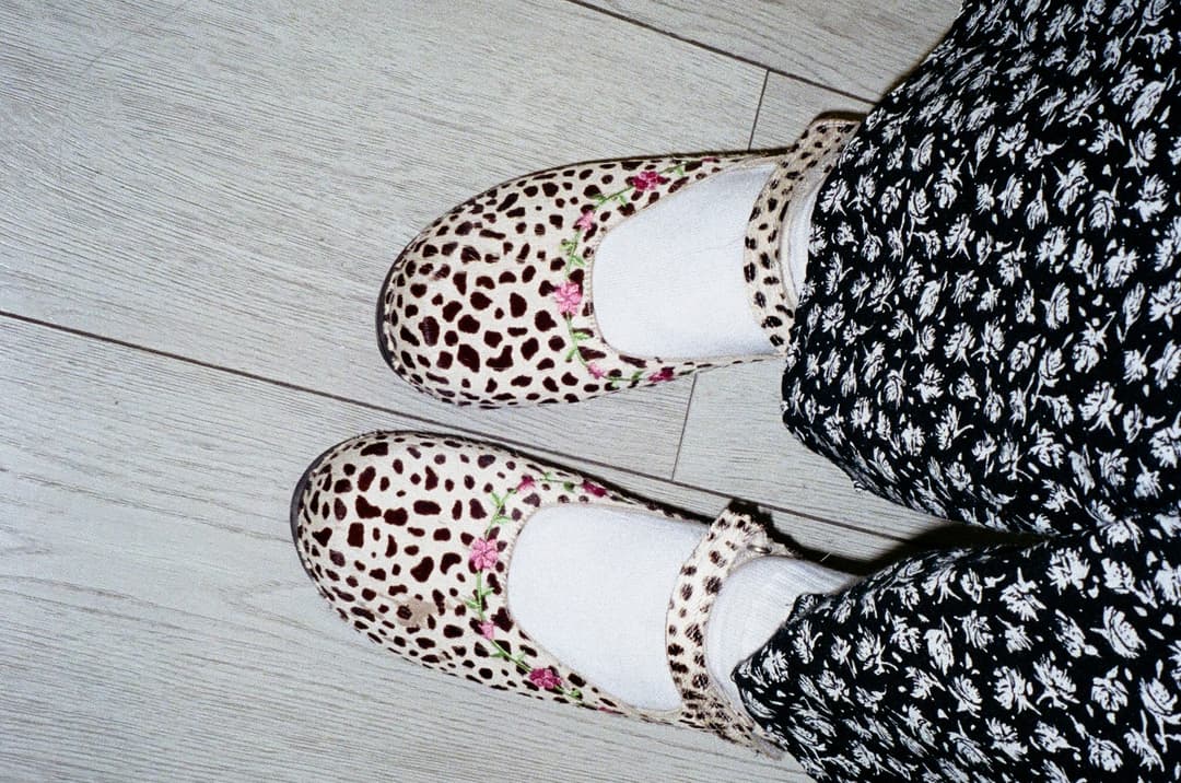 White Floral Clogs
